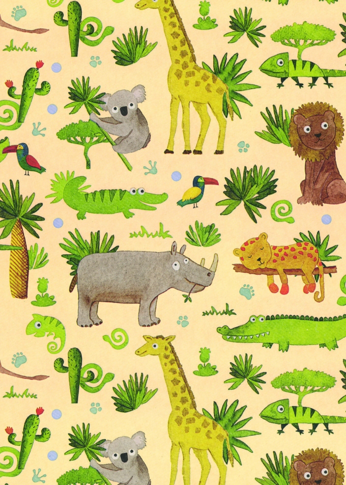 Geschenkpapier Eco Recycling Wit Savanne 90gr 70cm x 200meter