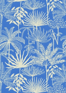 Geschenkpapier Eco Kraft Wit Japura Blauw 65gr 50cm x 200meter