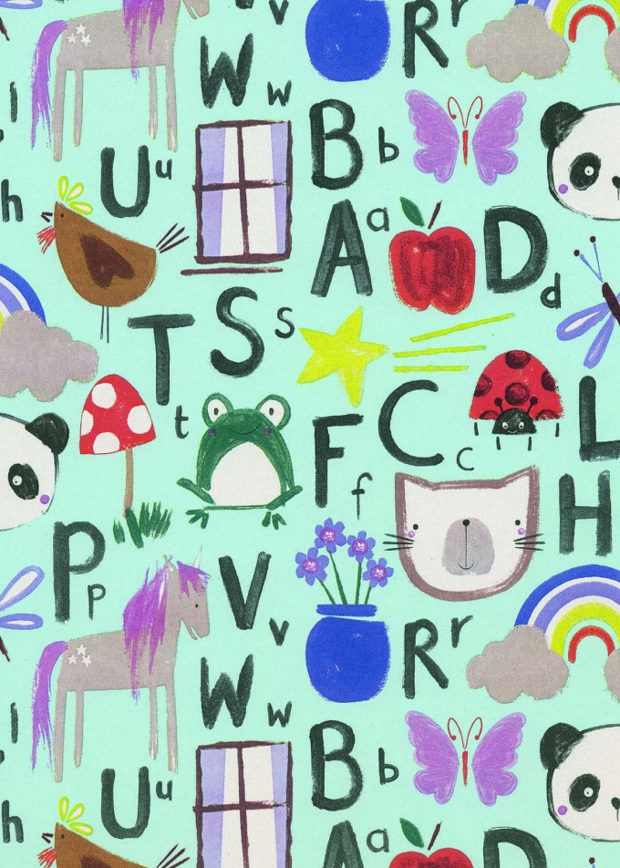 Geschenkpapier Eco Recycling Wit Happy 90gr 50cm x 200meter