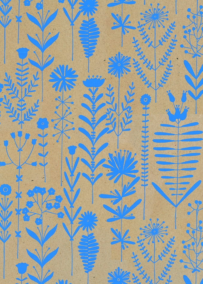 Geschenkpapier Eco Recycling Bruin Ischia Blauw 70gr 70cm x 200meter