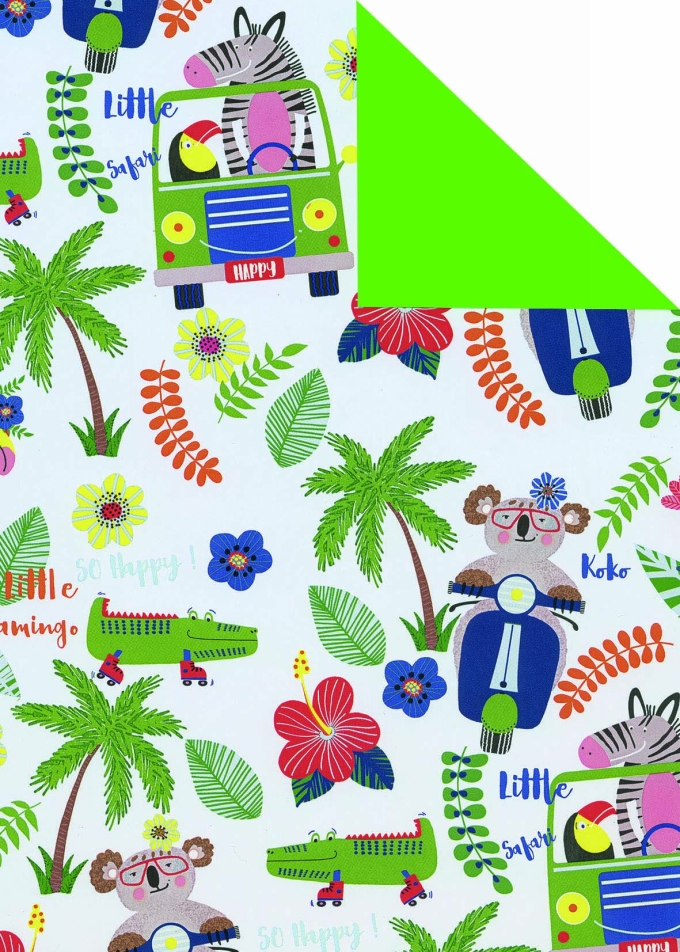 Kadopapier Dubbelzijdig Mat Glad Holiday Groen 90gr 70cm x 200meter