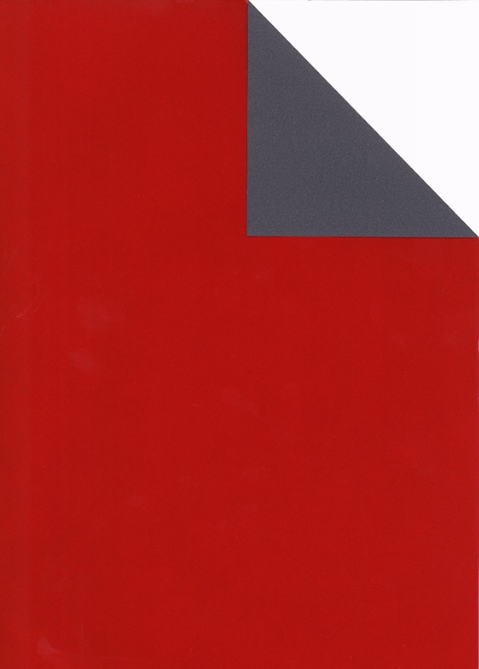 Kadopapier Dubbelzijdig Uni Forte Glossy Rood & Grijs 80gr 70cm x 200m