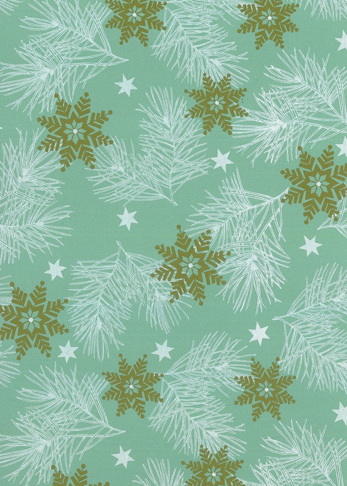 Kerstpapier Eco Recycling Wit Pino Salie 90gr 70cm x 200meter