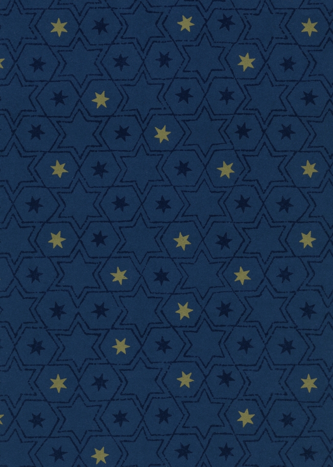 Kerstpapier Eco Nature Wit Bozen Blauw 80gr 70cm x 200meter