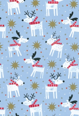 Kerstpapier Artline Mat Glad Reni lichtBlauw 90gr 70cm x 200meter