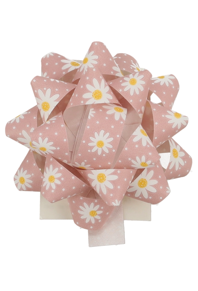 Mini Bows Strik Eco Gerecycled Roze Flower R50mm Met Plakker 50stuks