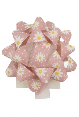 Mini Bows Strik Eco Gerecycled Roze Flower R50mm Met Plakker 50stuks