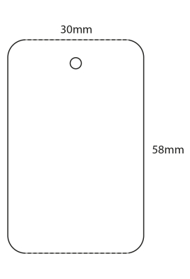 Hangetiketten Tags 30x58mm blanco op rol 2000stuks