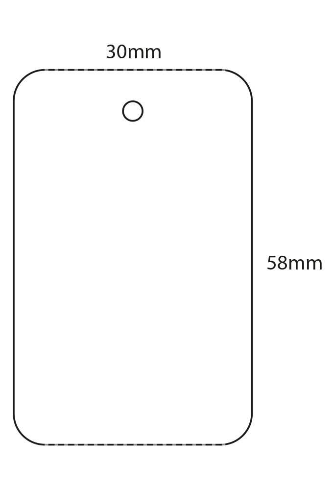 Hangetiketten Tags 30x58mm blanco op rol 2000stuks