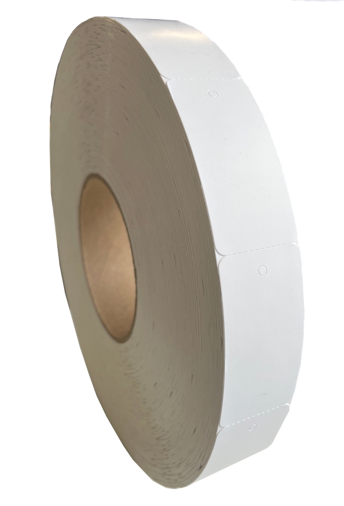 Hangetiketten Tags 30x58mm blanco op rol 2000stuks