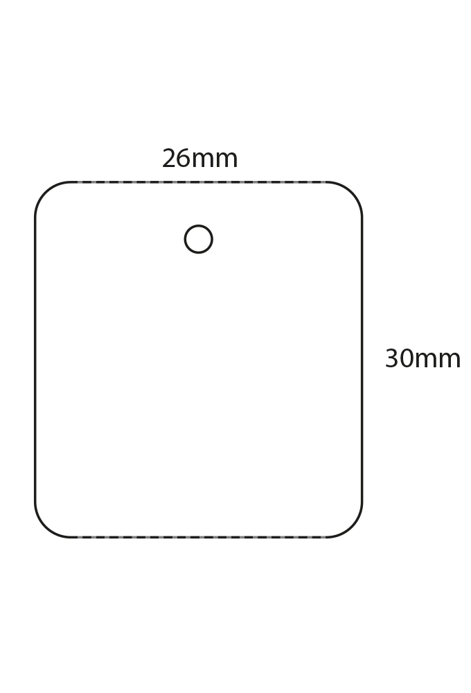 Hangetiketten Tags 26x30mm blanco op rol 2000stuks