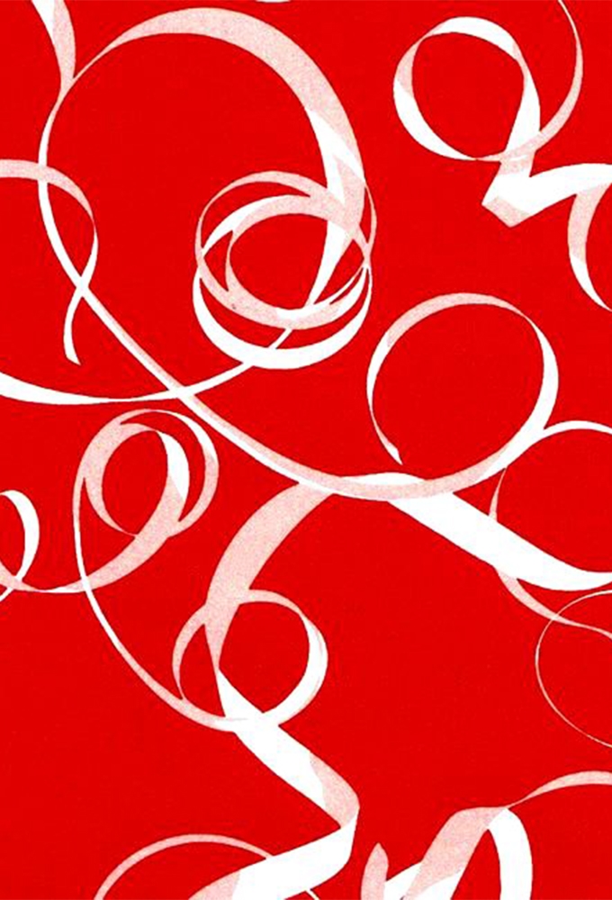 Kadopapier Coated Royal Swirl Rood 40cm x 200meter