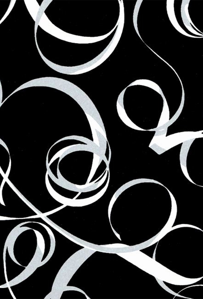 Kadopapier Coated Black & White Swirl Chic 70cm x 200meter