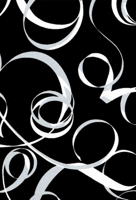 Kadopapier Coated Black & White Swirl Chic 70cm x 200meter