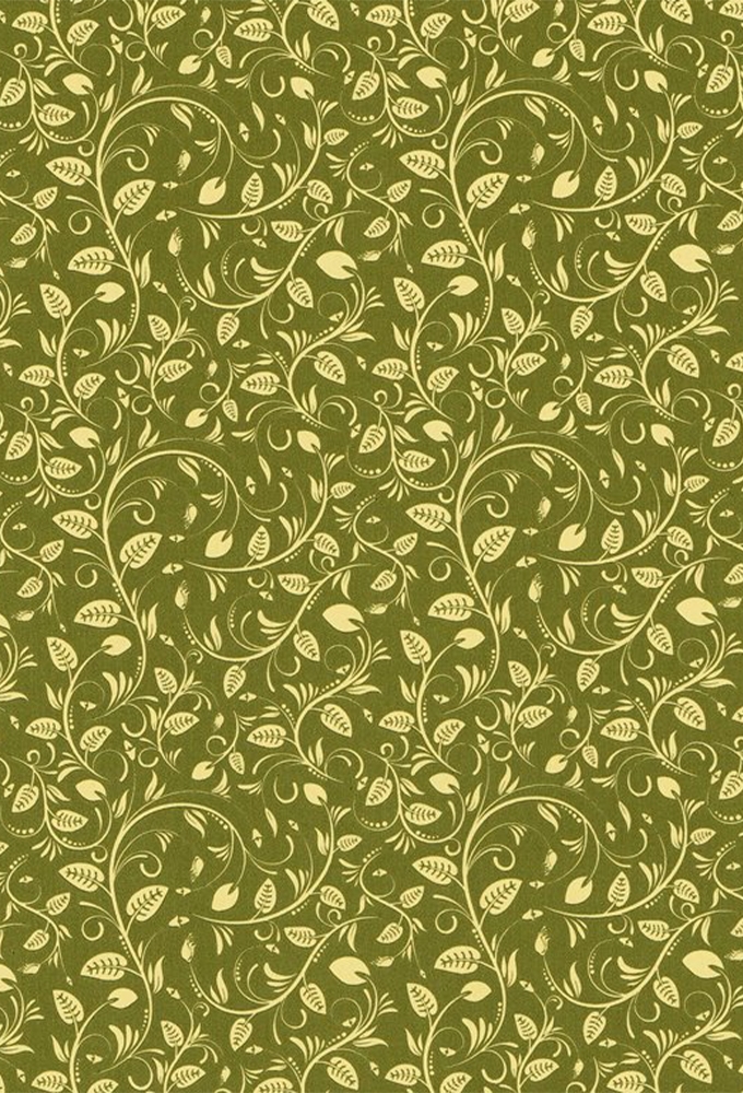 Kadopapier Coated Vintage Green Leaves 50cm x 200meter