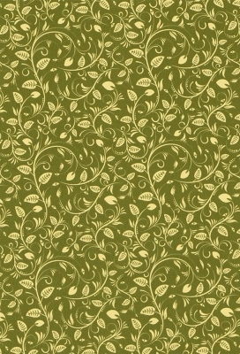 Kadopapier Coated Vintage Green Leaves 60cm x 200meter