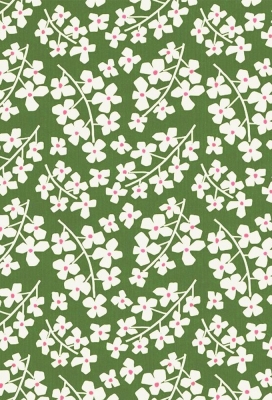 Kadopapier Coated Blossom Garden Groen 40cm x 200meter