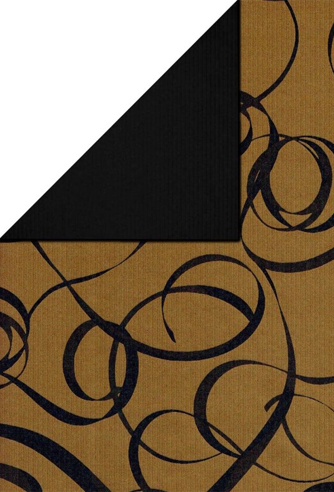 Kadopapier Dubbelzijdig Kraft Gold Swirl Deluxe 40cm x 200meter