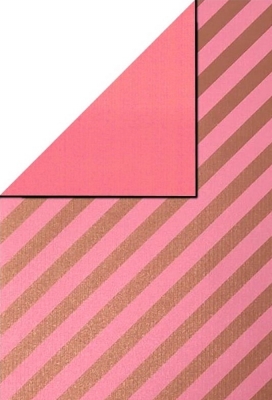 Kadopapier Dubbelzijdig Rosé Gold Stripe 60cm x 200meter