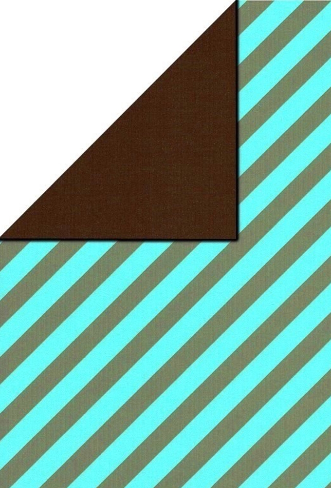 Kadopapier Dubbelzijdig Mint Gold Stripe 70cm x 200meter