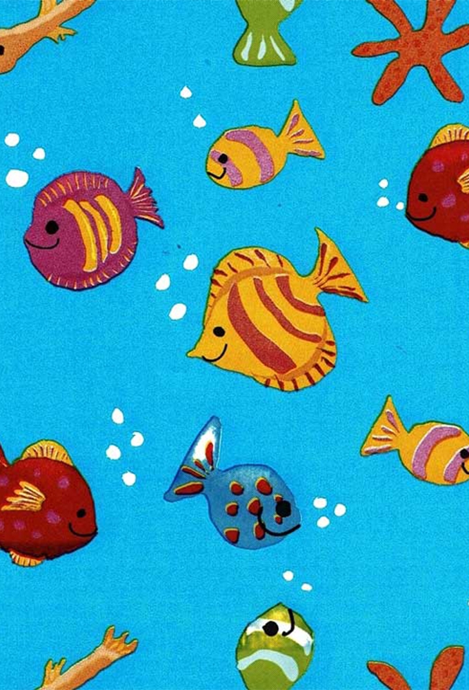 Kadopapier Coated Ocean Friends Blauw 40cm x 200meter