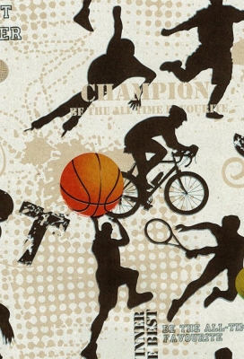 Kadopapier Bruin Kraft Sports Champion Mix 50cm x 200meter