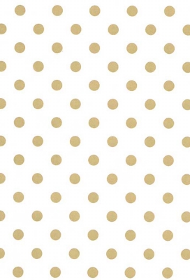 Kadopapier Coated Golden Dots Gold White 60cm x 200meter