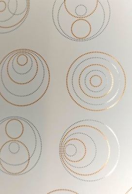 Kadopapier Ivory Gold Circles Metallic 40cm x 150meter