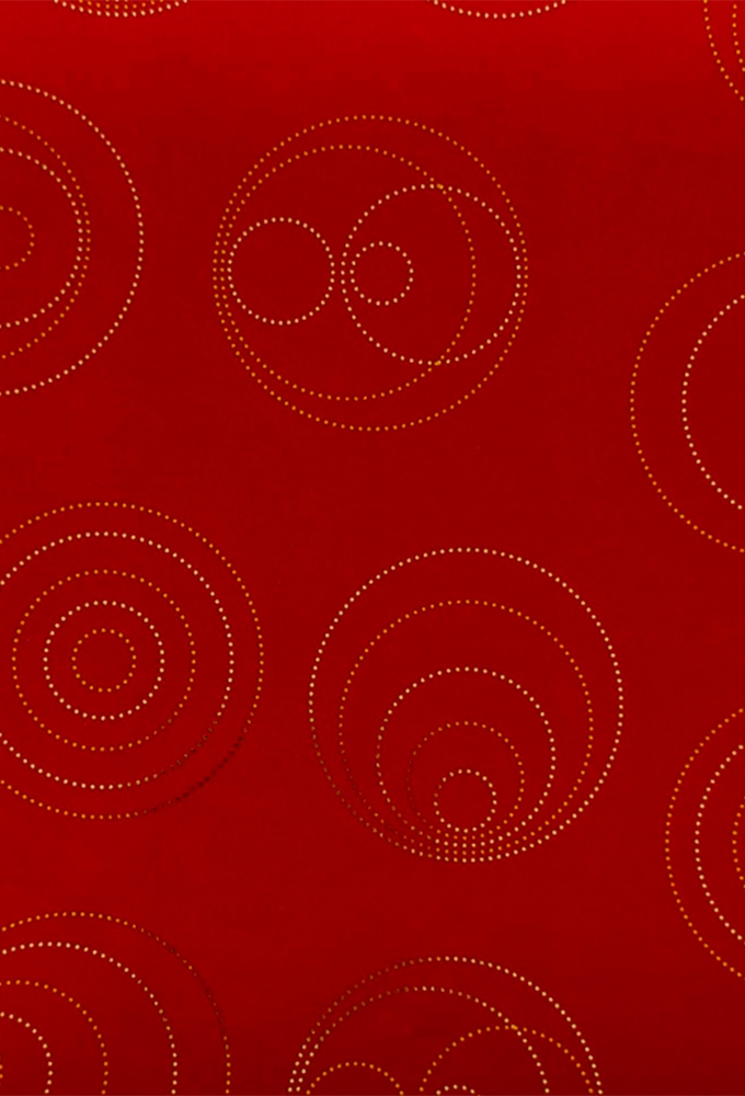 Kadopapier Red Gold Circles Metallic 30cm x 150meter