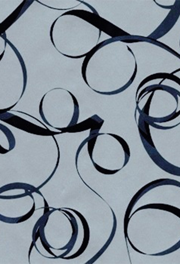 Kadopapier Coated Blue Swirl Modern 70cm x 200meter