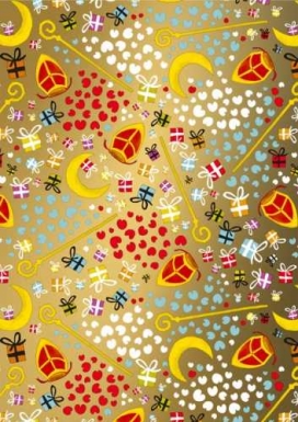Sintpapier Trendy All About Sint Goud 60cm x 125meter OP IS OP Sintpapier Trendy All About Sint Goud 60cm x 125meter OP IS OP