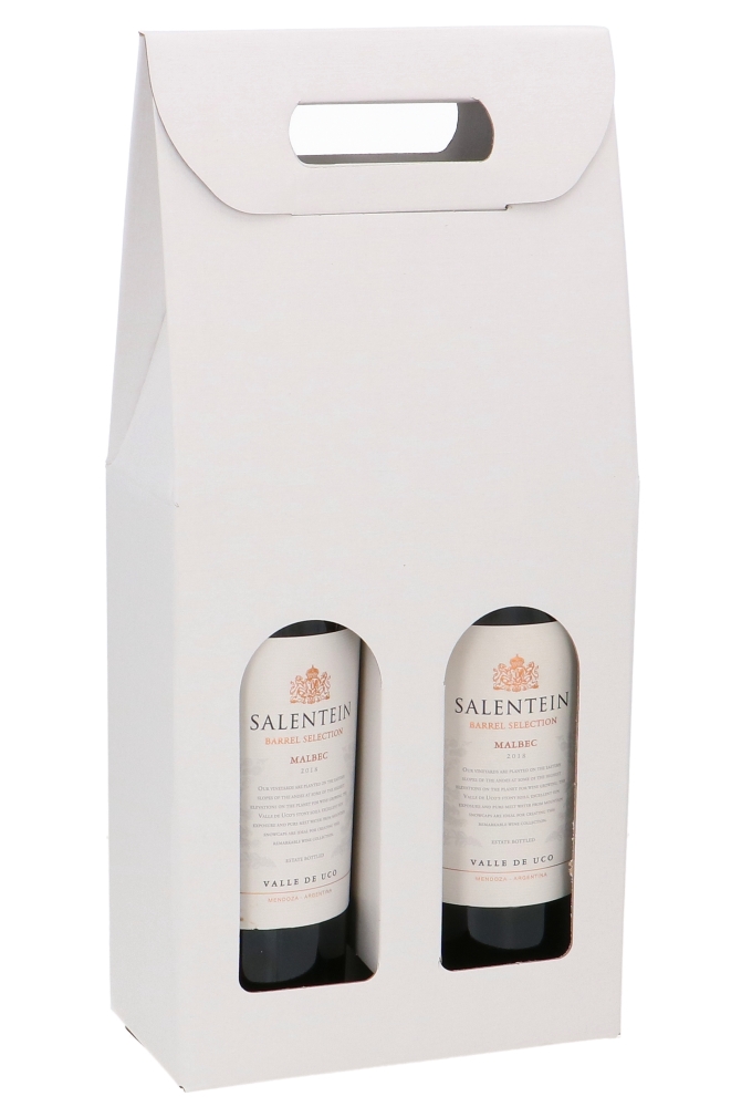 Luxe Wijndozen Vigo Wit voor 2 fles 18x9x38.5cm 25stuks