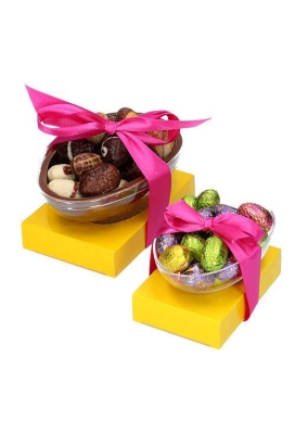 Sokkel Pasen Ei Sokkeltje Glans Geel 12.5x8x2.5cm 14stuks