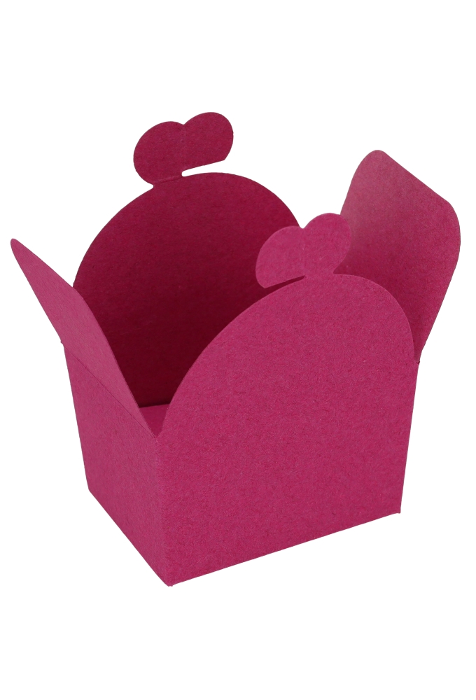 Bonbondoosjes Fuchsia 250gram Met Vlindersluiting 9.5x7.5x6cm 24stuks