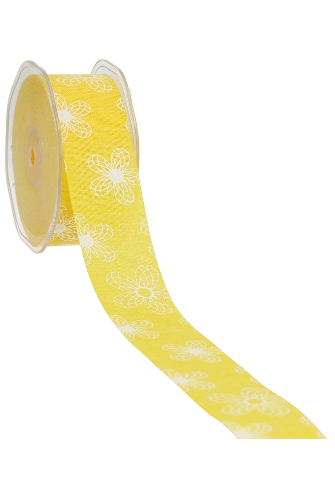 AKTIE Kadolint Canvas Geel Met Witte Bloemetje 38mm x 15meter
