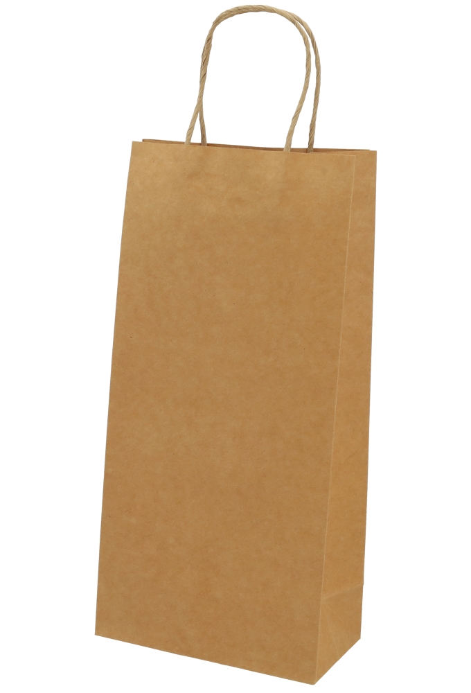 AKTIE Wijntasjes 2 Fles Kraft Kassel Met Gedraaid Koord 17x9x35cm 10st
