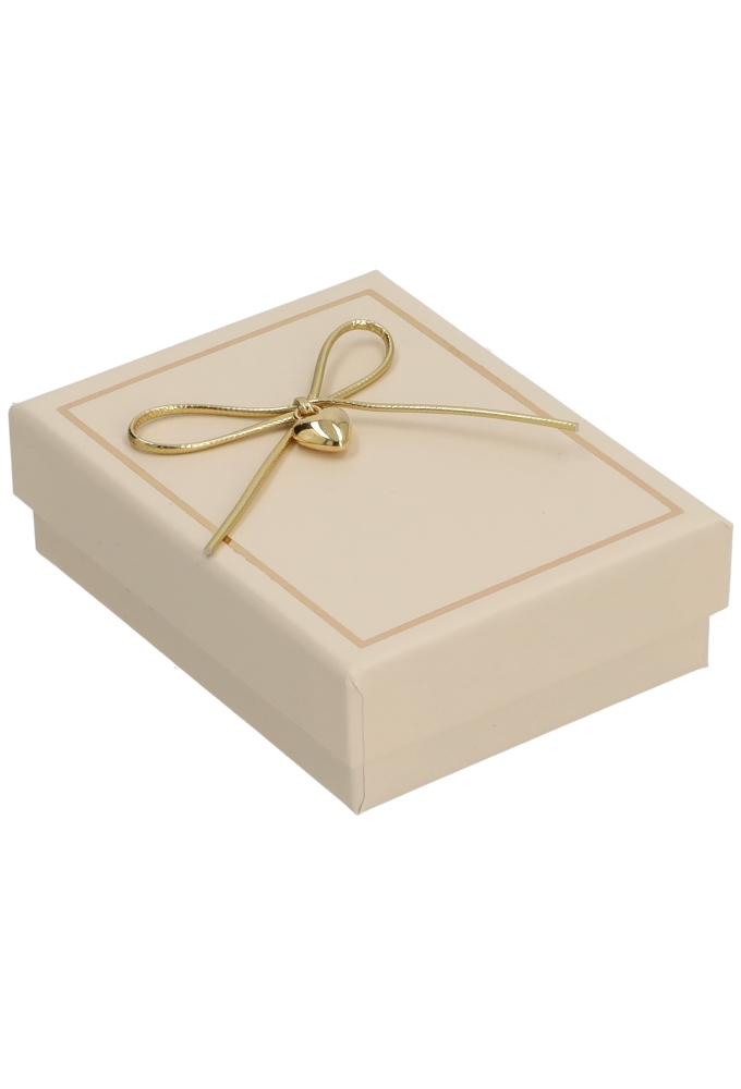 Sieradendoosjes Sieradendoosje Belle Creme Strikje 8.3x6.3x2.5cm 24st
