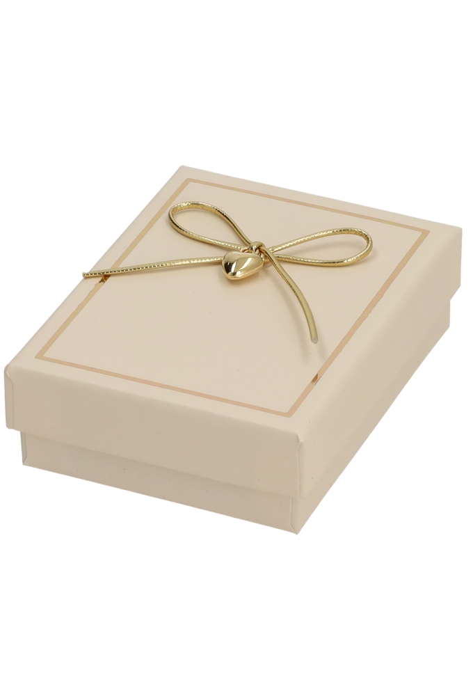 Sieradendoosjes Sieradendoosje Belle Creme Strikje 8.3x6.3x2.5cm 24st