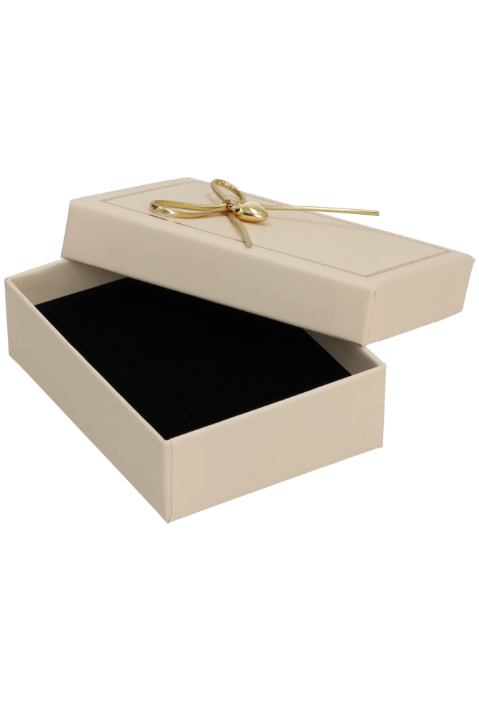 Sieradendoosjes Sieradendoosje Belle Creme Strikje 8.3x6.3x2.5cm 24st