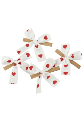Luxe Strikje Satijn Hartjes & Clip 6x5cm 250stuks lint 1.5cm