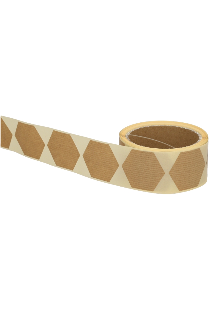 Etiketten Kraft Ruit Blanco Sluiting Zegel 4.3 x 5cm 250stuks