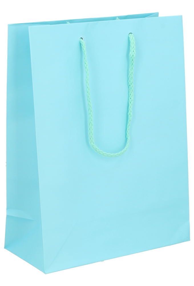 Kadotasjes Latina Mat Blauw Met Koord 22x10x29cm 12stuks