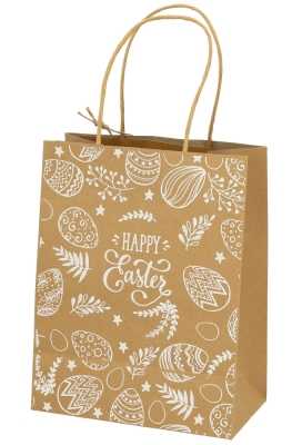 Papieren Draagtas Kassel Met Handvat Happy Easter 18x10x23cm 12stuks