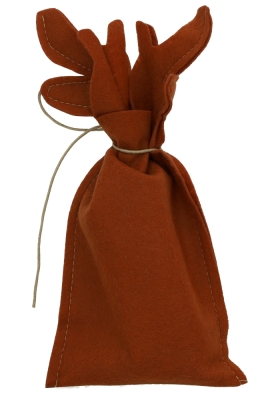 Kerstzakjes Vilt Rendier Met Touwtje 28x21.5cm 5stuks