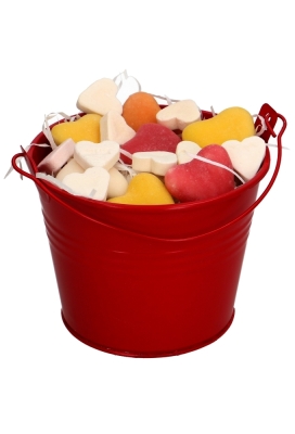 Blikken Emmertje Rood Rond  Met Hengsel r11x8.5cm 1stuks