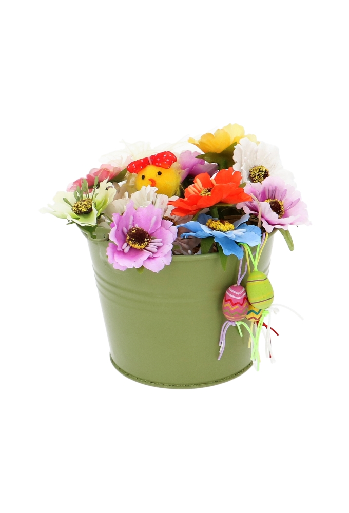 Blikken Emmertje Groen Rond Met Hengsel r11x8.5cm 1stuks