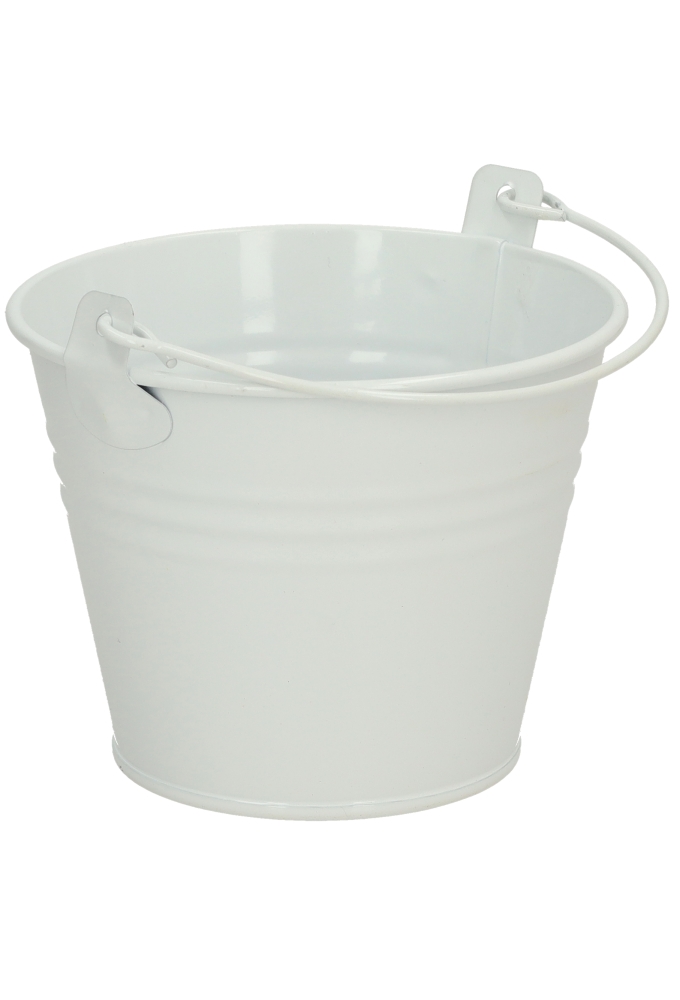 Blikken Emmertje Wit Rond Met Hengsel r11x8.5cm 1stuks