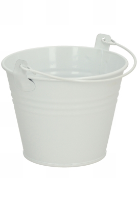 Blikken Emmertje Wit Rond Met Hengsel r11x8.5cm 1stuks
