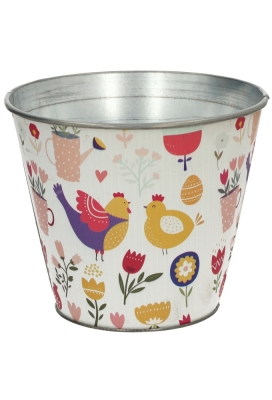 Zinken Emmertje Paas Garden Rond 15x12cm 1stuks