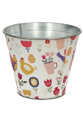 Zinken Emmertje Zink Paas Garden Rond 15x12cm 1stuks
